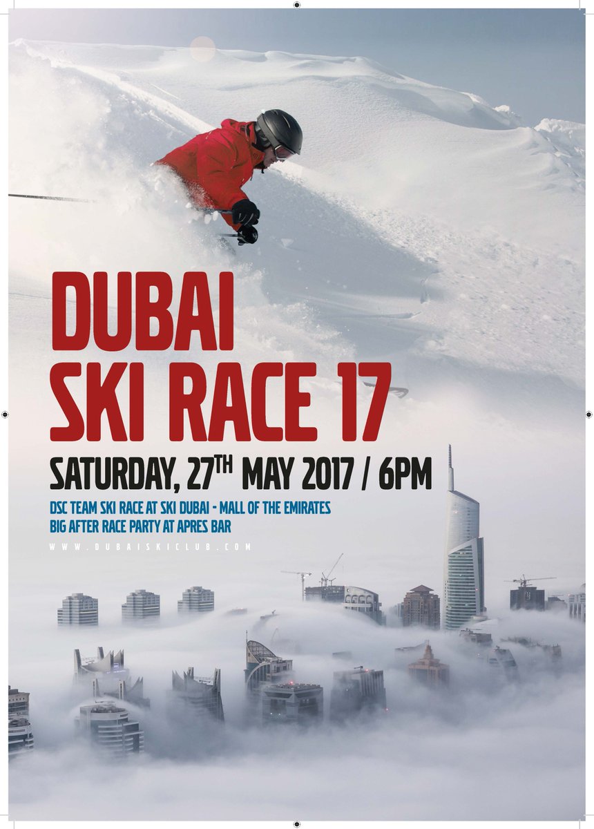 DubaiSkiClub's tweet photo. DSC Team Ski Race 2017
Date: 27. May 2017 / 6pm @skidxb
Register by sending an email to race@dubaiskiclub.com https://t.co/kDab7Fv7VK