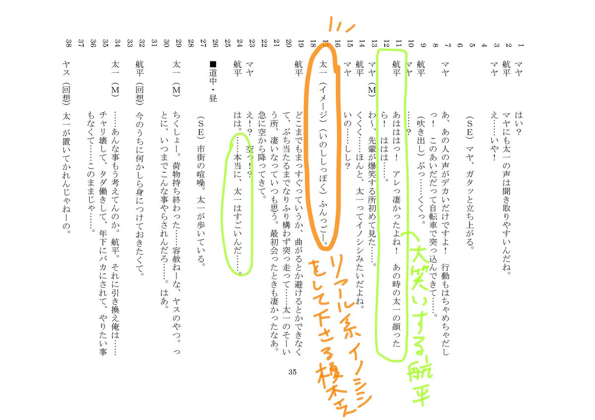 チェリーフィフスアベニュー Sur Twitter 台本チラ見せ 6 7発売予定ドラマｃｄ ひだまりが聴こえる 幸福論 原作 文乃ゆき 出演 榎木淳弥 古川慎 中島ヨシキ 粟津貴嗣 山本希望 濱野大輝 山中真尋 大笑いする微笑ましい航平と猪な太一にご注目を