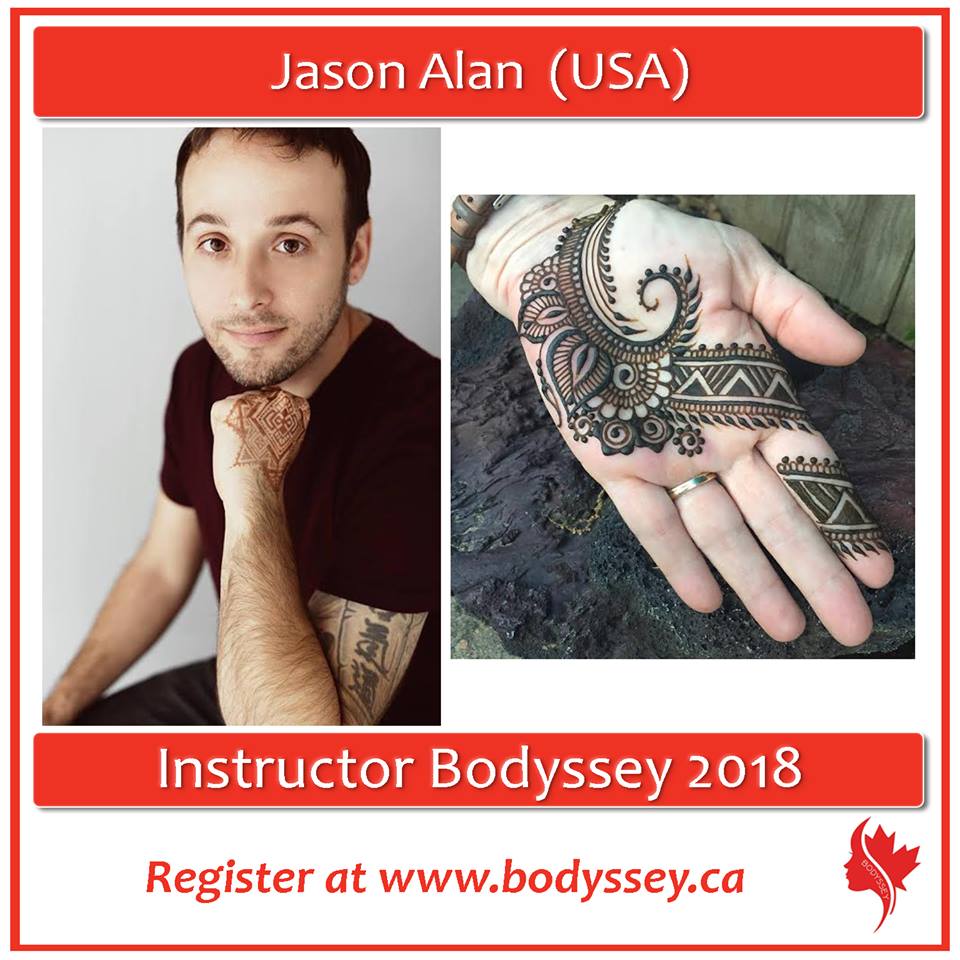 TBodyssey's tweet photo. #Bodyssey is stoked to welcome (https://t.co/jqbyJztwna) to teach in Banff in April He is a Henna Wizard! #CAFABA #hennatattoo #BODYPAINT https://t.co/cAH9eNlXEf