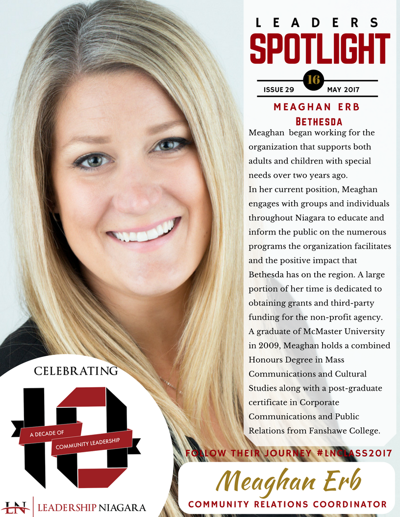 Lead_Niagara's tweet photo. Another passionate leader from our #LNClass2017. Check out Meaghan's profile @BethServices.@TheBusinessLink bursary recipient https://t.co/MsTviU2P6O