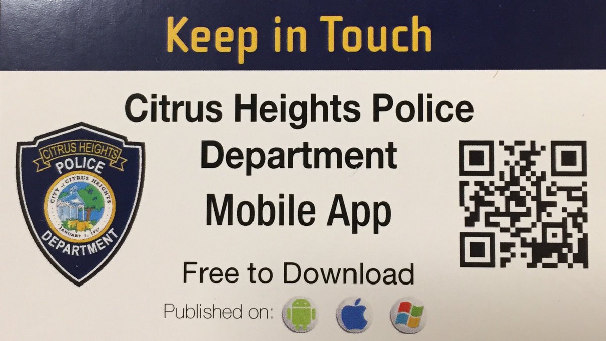 Download the CHPD Mobile App today! <a href="/CityofCHeights/">CityofCitrusHeights</a> <a href="/citrusheightspd/">Citrus Heights PD</a>