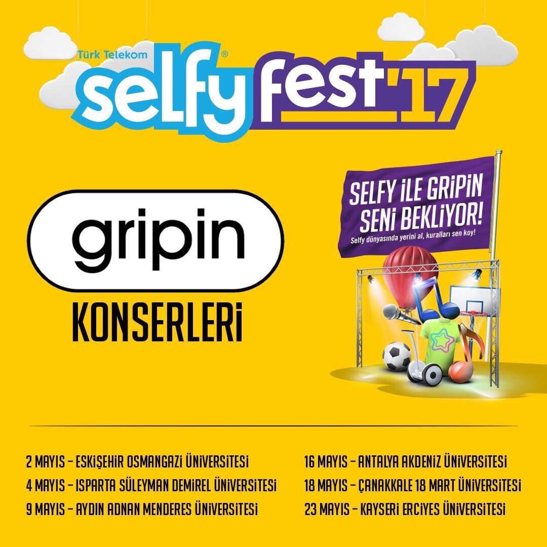 Selfy Fest’17 Gripin 18 Mayıs’ta ÇOMÜ’de