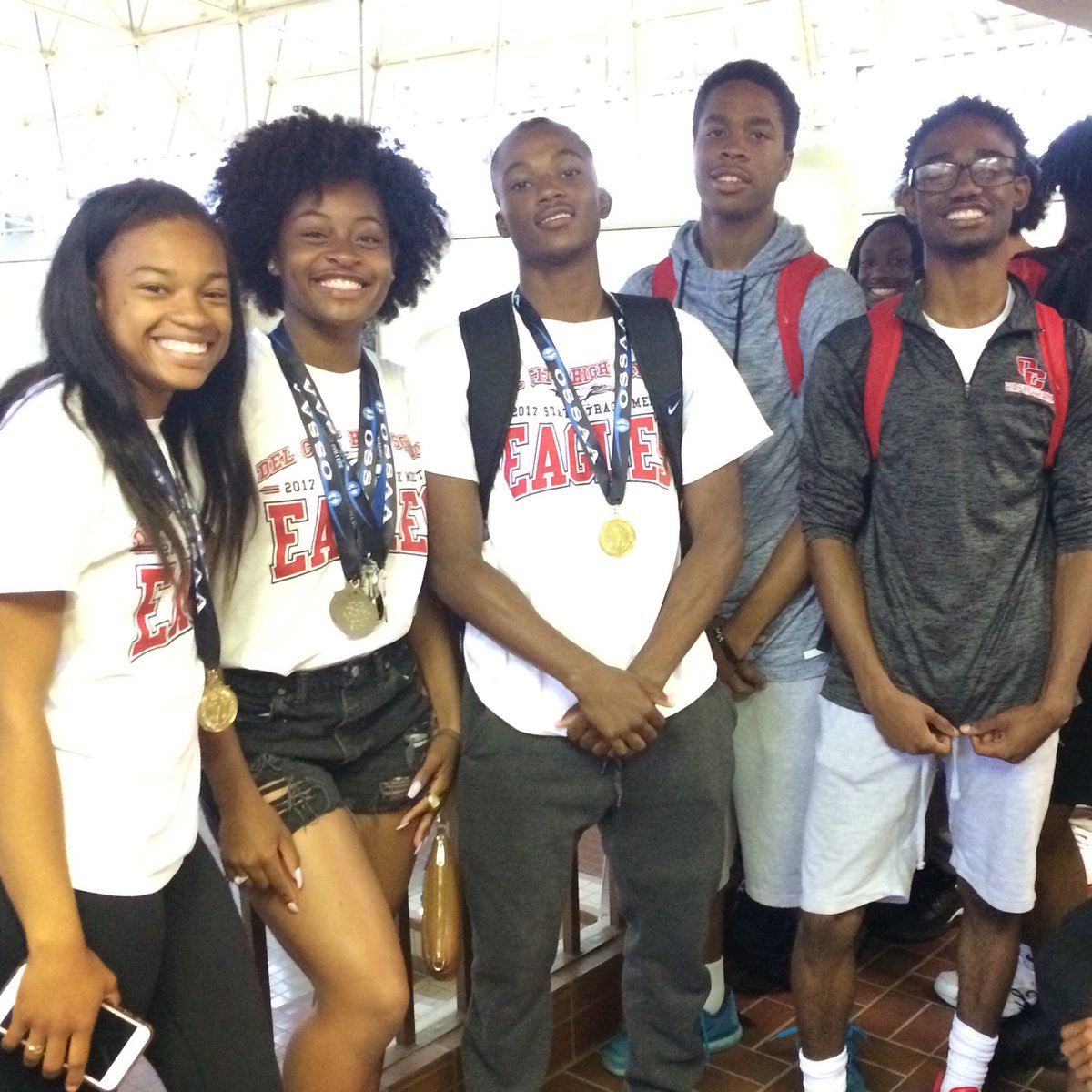 DCTrackAndField's tweet image. Pep assembly honoring track &amp;amp; jazz band state champions! 🏆#WeFlew #TrustedTheProcess #CelebrateSuccess ❤️DC 🦅