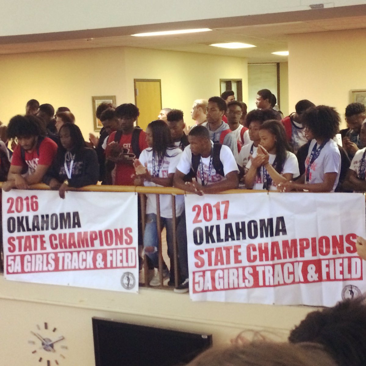 DCTrackAndField's tweet image. Pep assembly honoring track &amp;amp; jazz band state champions! 🏆#WeFlew #TrustedTheProcess #CelebrateSuccess ❤️DC 🦅