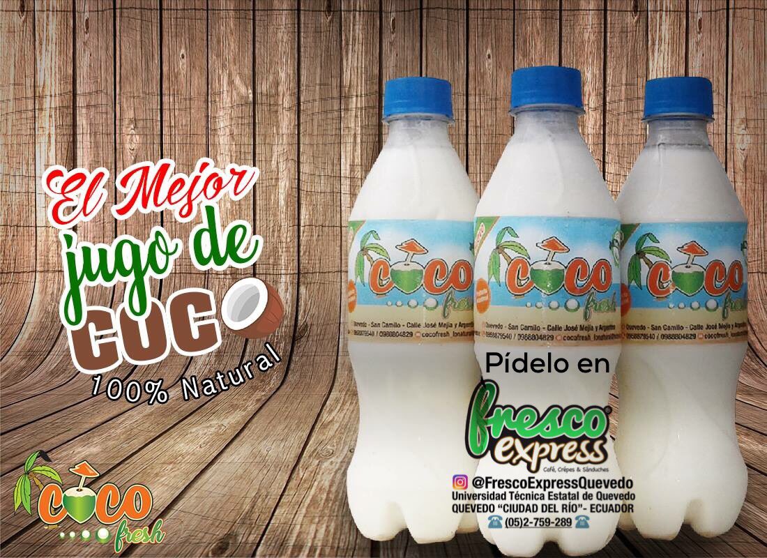 VVPQuevedo's tweet image. #AguaDeCoco y #JugoDeCoco de #CocoFresh 🌴disponibles en #FrescoExpressQUEVEDO

Estamos dentro de la #UTEQ en #QUEVEDO