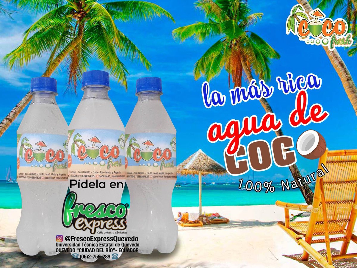 CiudadDelRioJSC's tweet image. #AguaDeCoco y #JugoDeCoco de #CocoFresh 🌴disponibles en #FrescoExpressQUEVEDO

Estamos dentro de la #UTEQ en #QUEVEDO