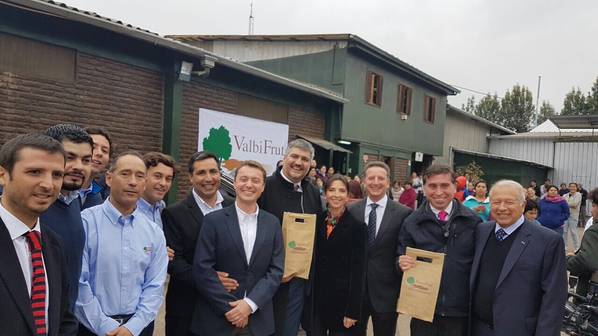 ProChile's tweet image. Nuestro Director @ABuvinic junto al equipo de #ValbiFrut en Buin, primera empresa chilena en exportar nueces con cáscara a China