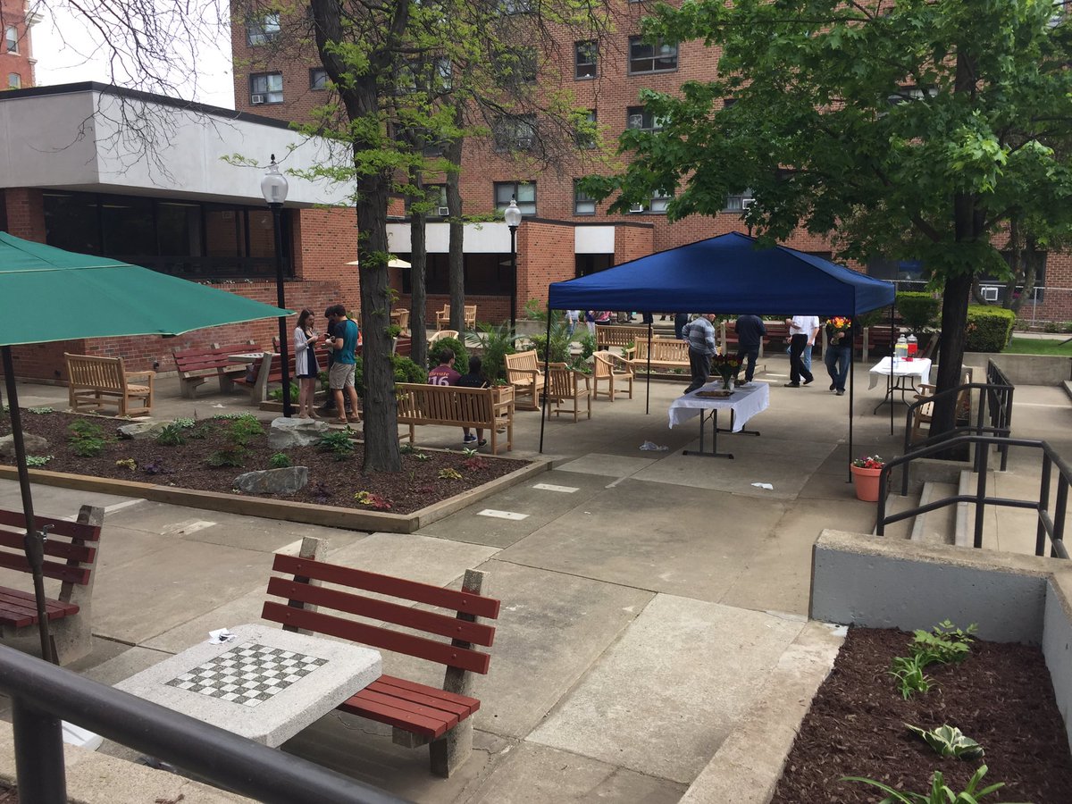MollyDarrowWICZ's tweet photo. Tonight on @wicztv: See how a group of @binghamtonu students helped improve the courtyard of a senior citizen center in downtown Binghamton. https://t.co/qZZFCcsHHo