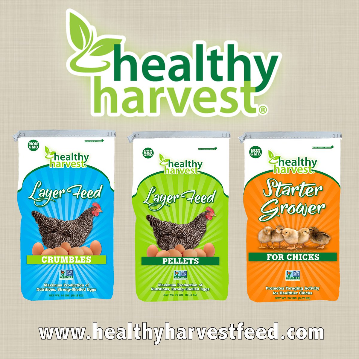 Your poultry deserve the best. Healthy Harvest will provide you with quality feeds that are Non-GMO Project Verified! #feedthebest
