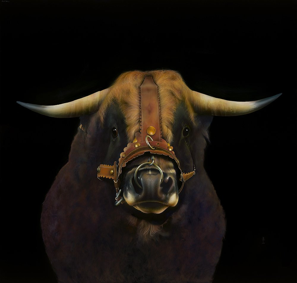 MeiselGallery's tweet image. "Viking (Bull Market)" 2015, Axalta CROMAX-AT on fabricated aluminum panel, 78 3/4 x 84" #onview #mustsee #bull #animal #portraits #soho #ny