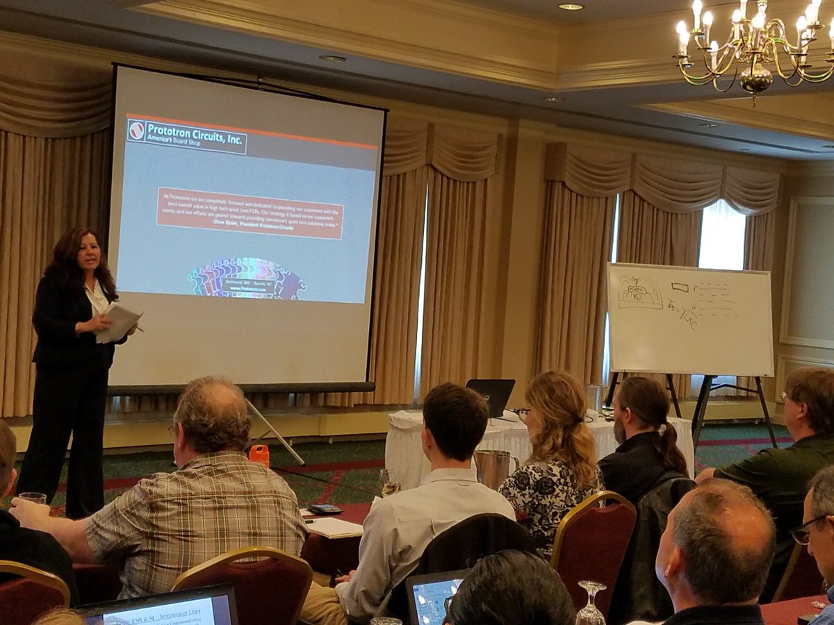 mikebuetow's tweet image. Joan Goodwin of #PrototronCircuits talks at #PCB2Day