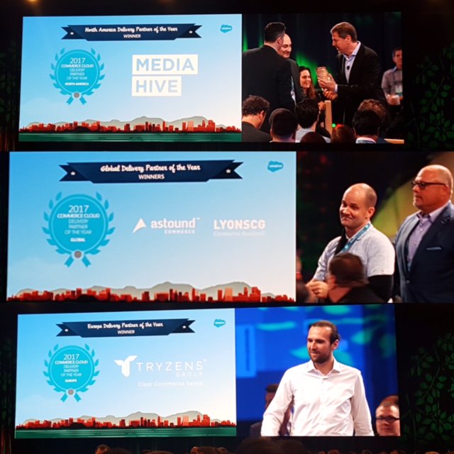 Congratulations to our friends and partners, @mediahive, @AstoundCommerce, @LYONSCG, and @Tryzens on their prestigious awards at #XCHG17