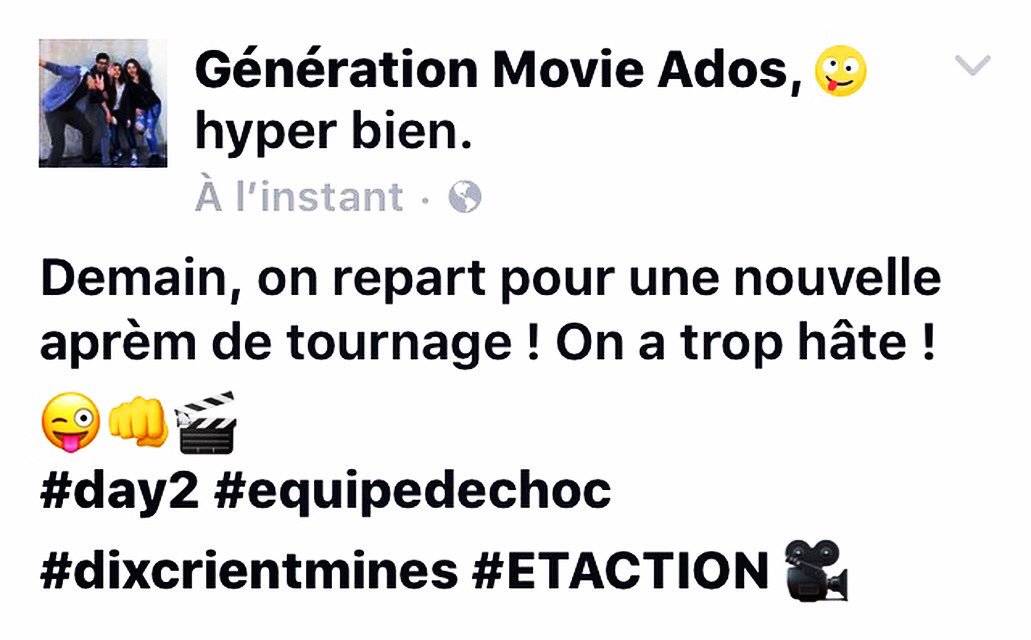 GnrationMa's tweet photo. Et oui ! 😜🎬🎥 c'est reparti ! On vous tient au courant ! ☺️ https://t.co/tP9oh0GXUx