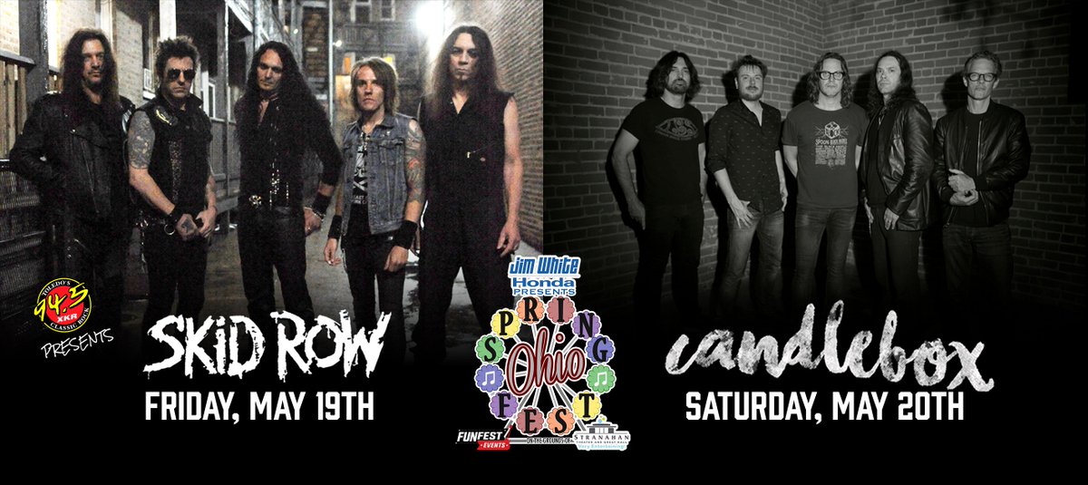 OhioSpringFest's tweet image. #EnterToWin a 4 Pack of VIP Tickets to either Skid Row OR Candlebox online at ohiospringfest.com!🎸🎤 #Music #Concert