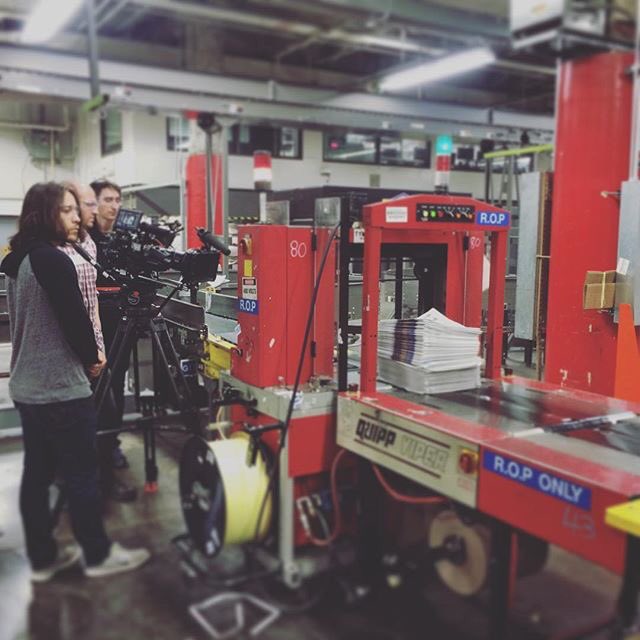#tbt to filming for the doc at the Washington Post printing plant in Virginia last year #indiefilm #filmmaking #documentary #redcamera