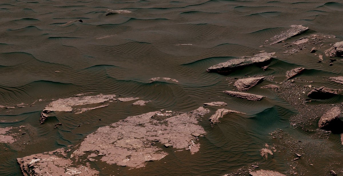MarsCuriosity's tweet photo. Have sand, will travel. I'm toting a sample for analysis from rippled Martian dunes as I climb farther up Mt Sharp https://t.co/Mq9zU5Gr6E https://t.co/ski64hAcs1