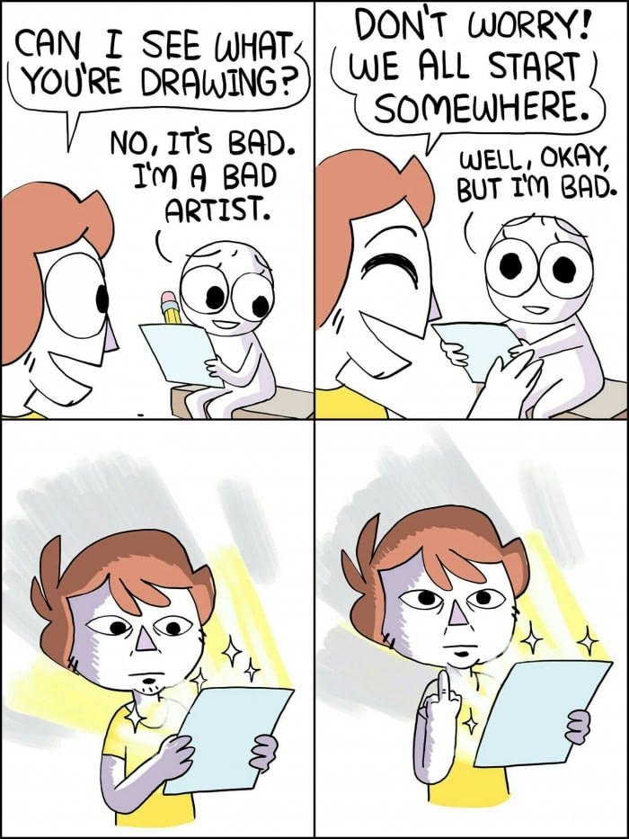 @QelricDK My reaction whenever I see you being critical of your art/content