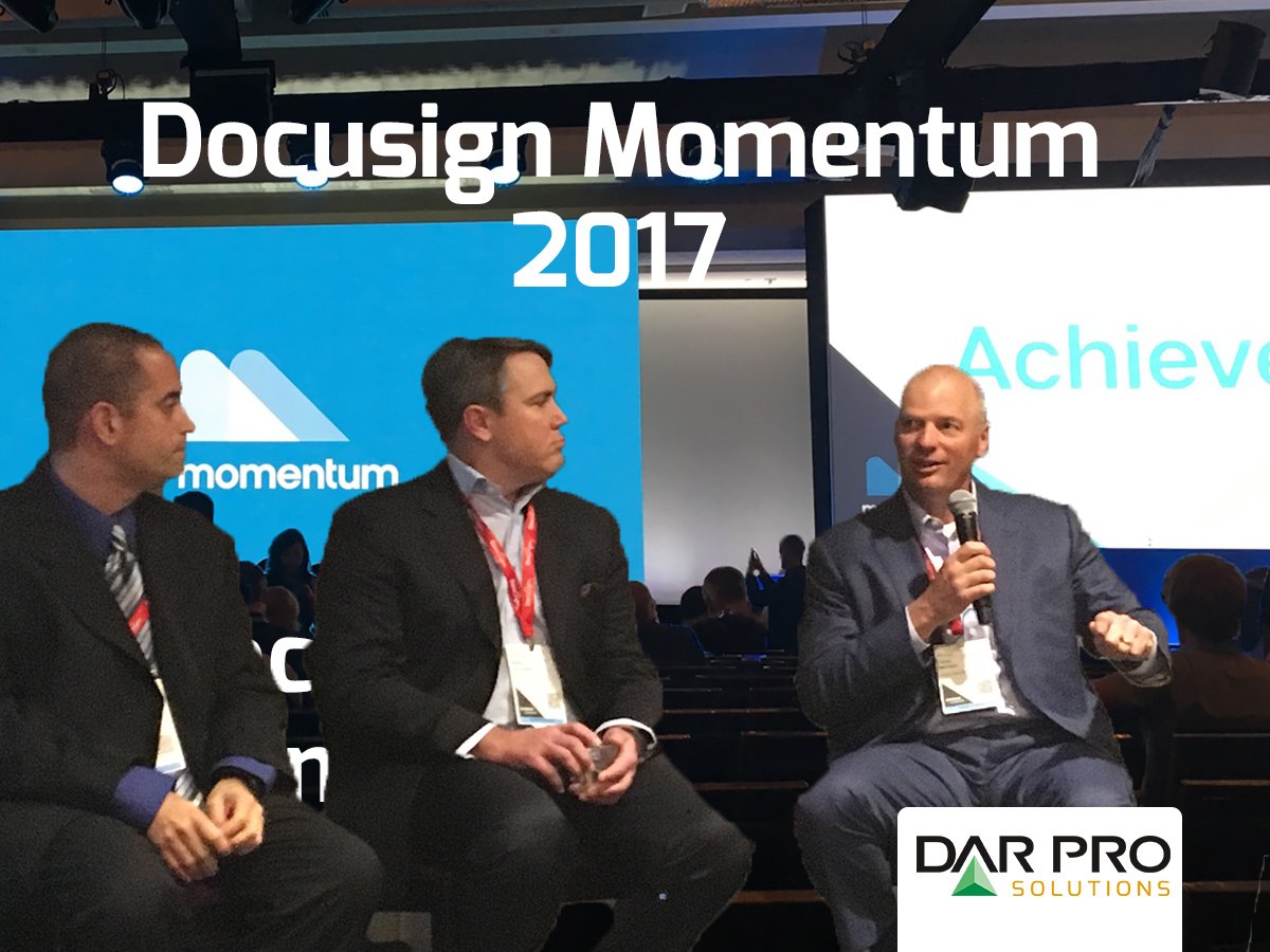 DARPROSolutions's tweet photo. Staying sustainable with Docusign- Reducing paper, saving trees  #DSM2017  Our own Todd Mathes on speaker panel at Momentum2017. https://t.co/SrKoQTFacu