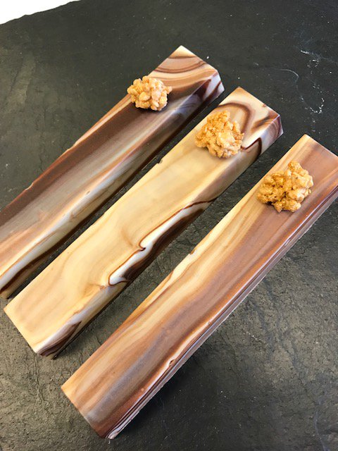 CarolSchnegg's tweet photo. Salted Banana Venezuela Ganach, Hazel Praline, Earl Grey Ganach Chocolate nib sable fab flavours Chocolate skills  @MWTChocolate @sdcollege https://t.co/y3tVaYfToI