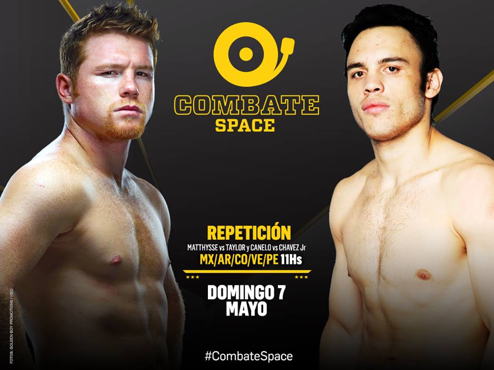 marcegon318's tweet photo. Les adelanto: #CombateSPACE tendrá repetición el domingo con toda la velada #CaneloChavezJr https://t.co/WLY3fxPHV3