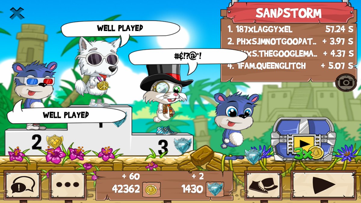 ELxFr2's tweet photo. Get on my level, son! #funrun2 #ImNotGoodAtAll #TheGoogleMan #QueenGlitch https://t.co/yATAC95b5S