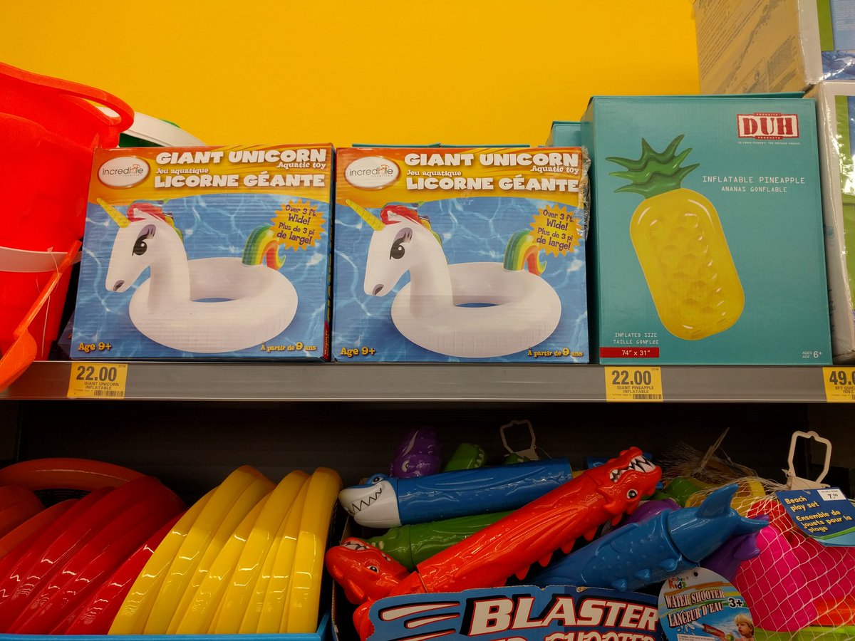 KingstonGT's tweet photo. Get your Giant Unicorn and Pineapple floaty before they're gone! #GiantTiger #Kingston #ygk https://t.co/9TVxnl9dJa