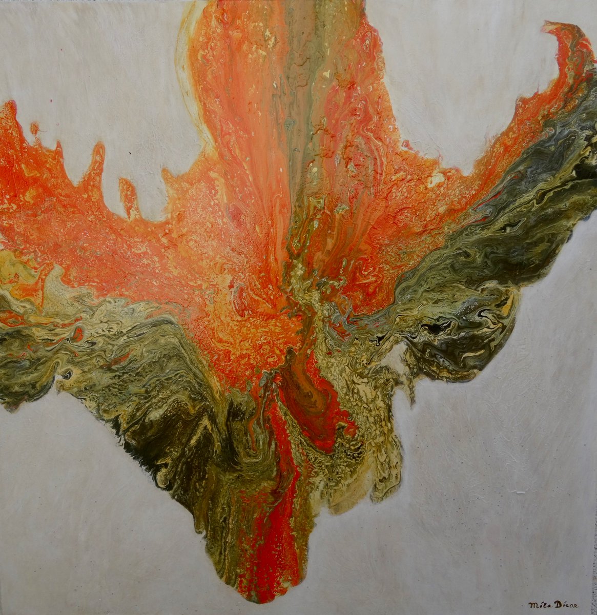 MilaDicor's tweet photo. MELANCOLIA, 100X100, fluid painting, acrilico https://t.co/wWMUxsXNYT