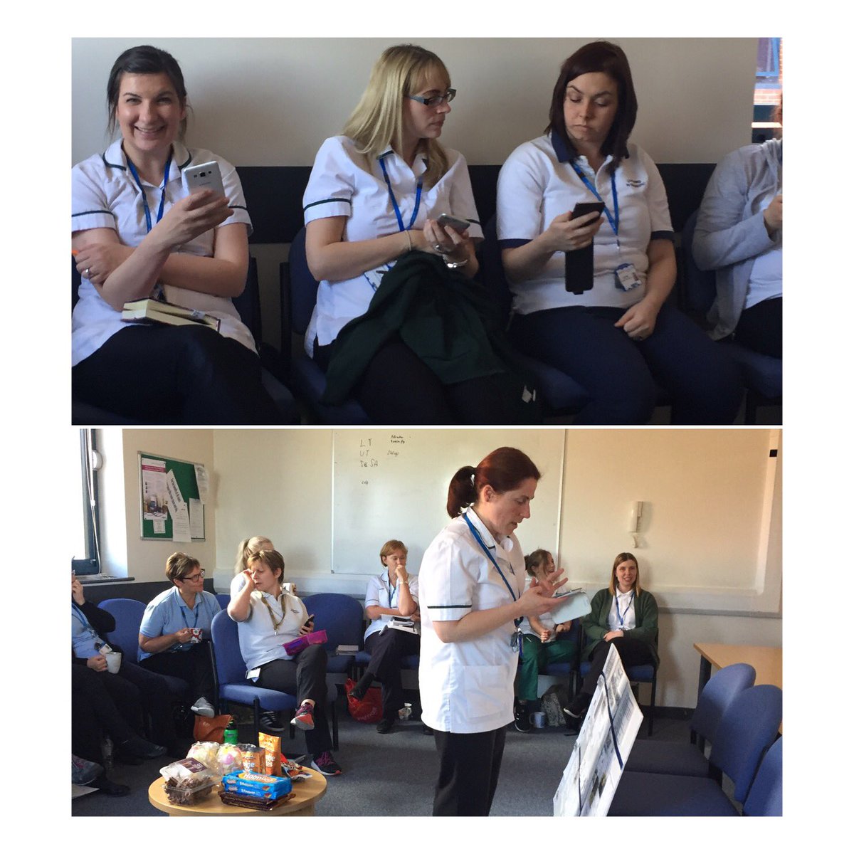 kathryncunliffe's tweet photo. Fulfilling my staff engagement pledge by getting @Bridgewater_NHS staff downloading the great BW app at our team meeting #staffengagement https://t.co/LsRvdEb31t