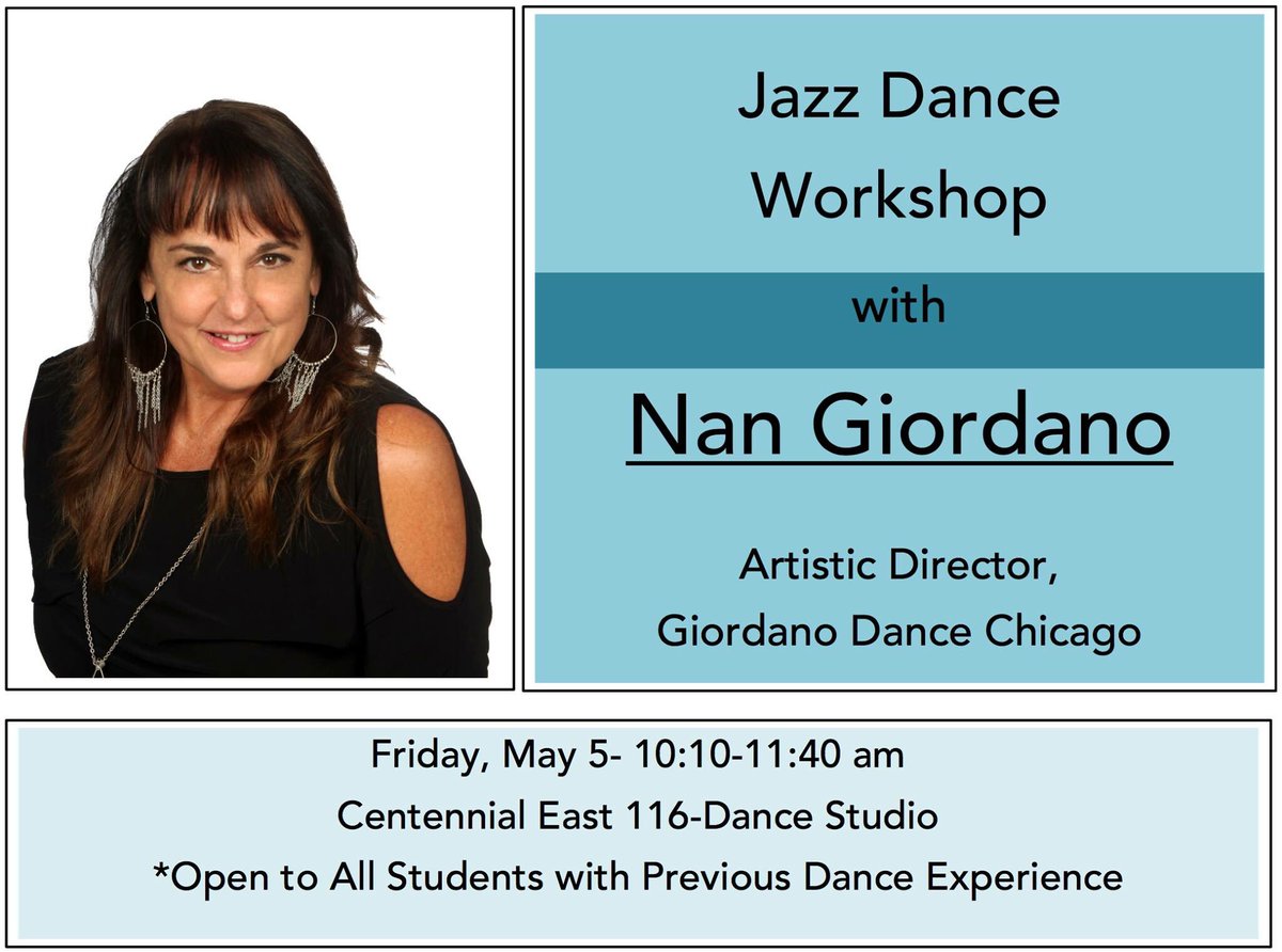 Our last Friday workshop class of the school year will be w/ Nan Giordano! Wear all black &amp; hair in a bun! See you tomorrow!