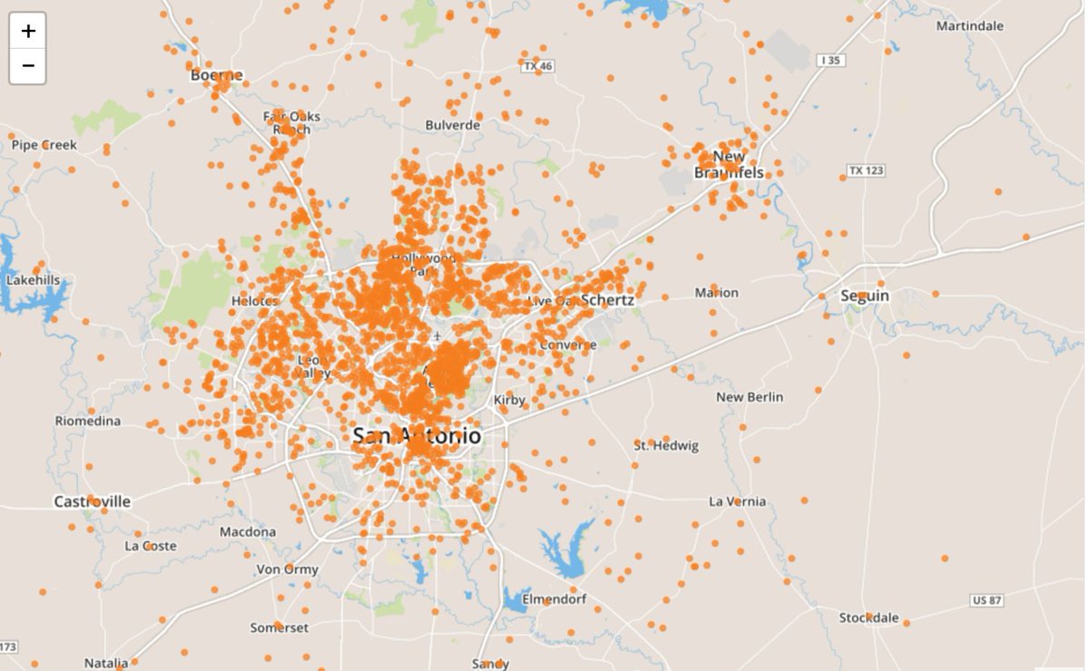 TheBigGiveSA's tweet photo. Each dot represents one gift. You are really lighting up our community! #keepgiving #BigGive2017 https://t.co/QTVKC5UKLH