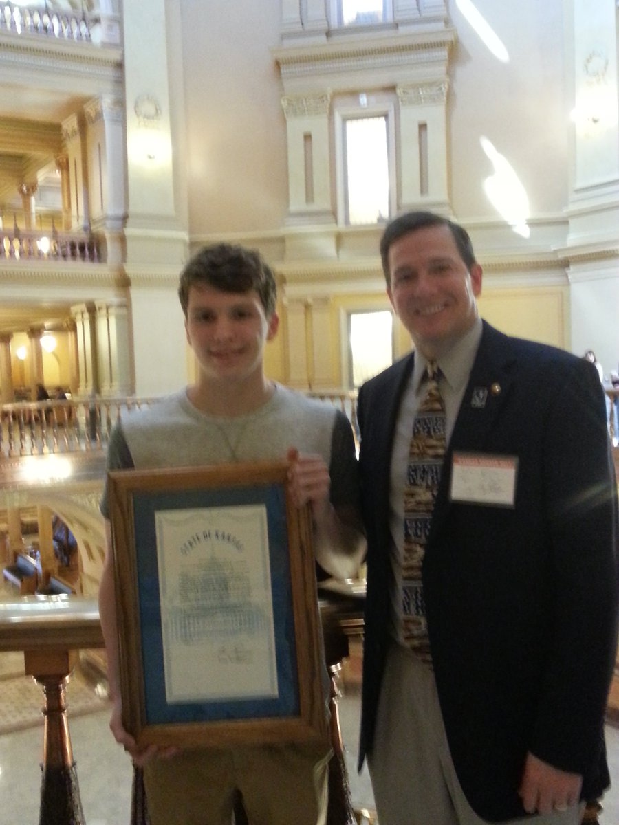 GarmanRod's tweet photo. Proud of SHS Swimmer, Zeke Metz.  Fun to attend his KS Senate Recognition today. https://t.co/ZoU8wQmoH6