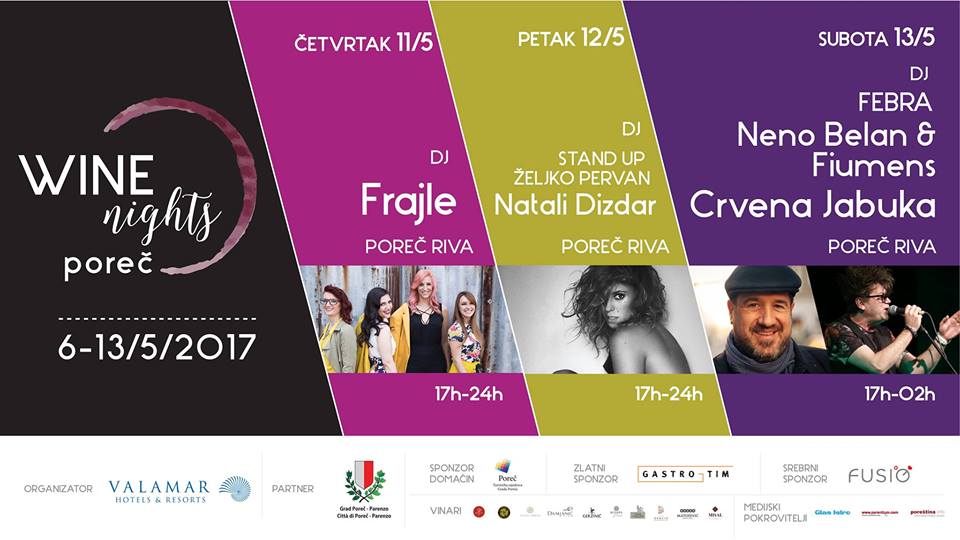 Wine Nights in #Porec May 6-13! -
 enjoy entertaining and gourmet programs and parties!