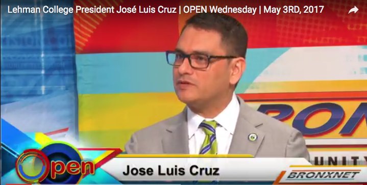 Watch Lehman President's interview w/ <a href="/gaxinthebronx/">gary axelbank</a> on <a href="/BronxnetTV/">BronxNetTV</a> Open talking about Lehman Lect w/ <a href="/RepEspaillat/">Adriano Espaillat</a> tinyurl.com/kylsab4