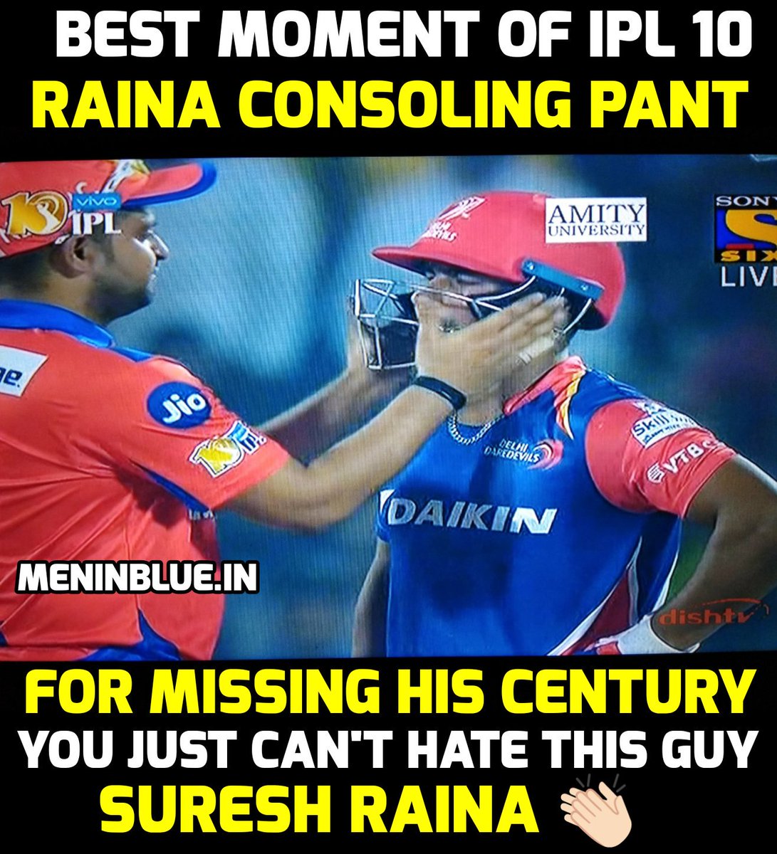 MenInBlue_In's tweet photo. Best Moments Of IPL 10
#GLvsDD #DDvGL #sureshraina https://t.co/ec9EIzSXO7
