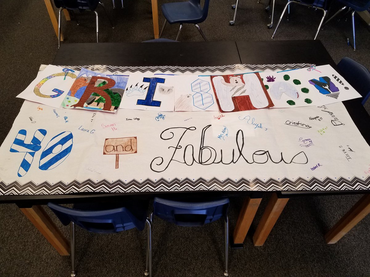 Mrs_Katie_Allen's tweet photo. My Den class' boss banner for @GRISHAM_MS 40th Birthday! Look @PHadziTx !! π #InnovationNation #ibmyp #gms40 https://t.co/GP5YzL6lIs
