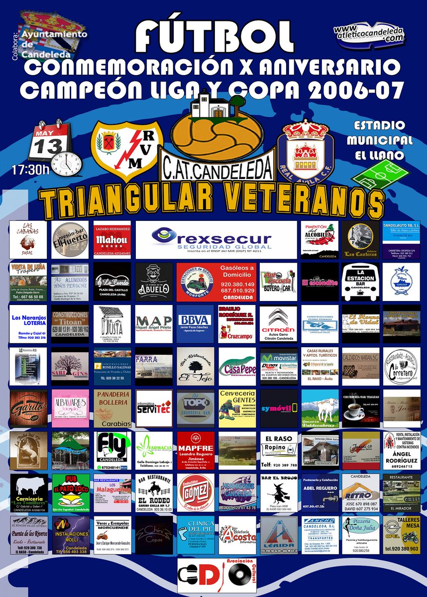 AtCandeledaWEB's tweet photo. ¡Viva la nostalgia...📽️! Contaremos con ⚡️ @rvmveteranos y 🏰@RealAvilaCF Veteranos para recordar la 2006/07 🇭🇳⚽️🏟️ 🙌https://t.co/tLyDLeThum https://t.co/jxa7D20497