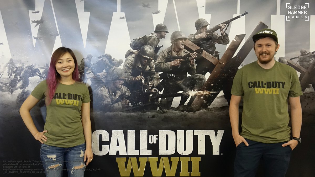 SHGames's tweet photo. UK, this one is just for you! We've got 4 #CODWWII shirts to give away. RT by 9PM GMT for a chance to win one! Rules https://t.co/JLLLOWWprv https://t.co/nFVg4w51sj