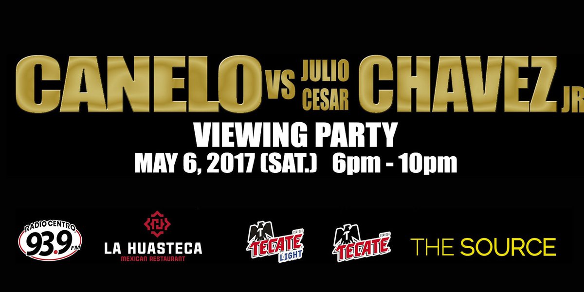 View the epic Canelo vs Chavez Jr fight this Sat from 6PM with Radio Centro 93.9 and La Huasteca! (Get tickets: bit.ly/2pKy1ad)