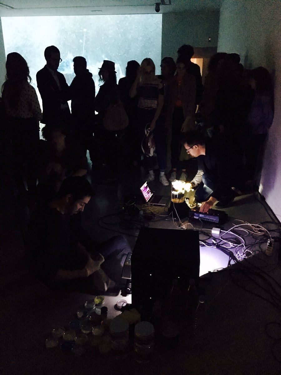 LaCasaEncendida's tweet image. Una pecera en la que Hicham Berrada y Laurent Durupt hacen arte y música a partes iguales. #ExpoTransmissions