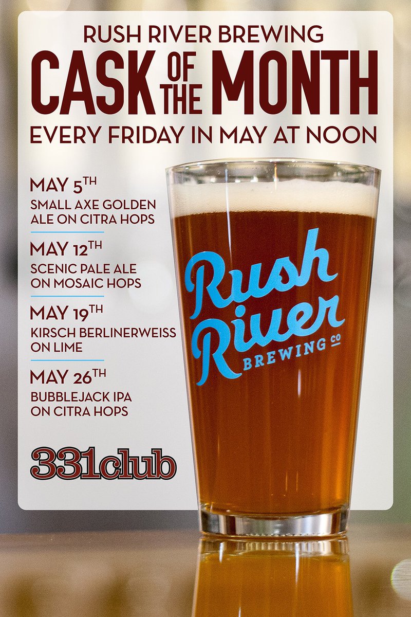 rushriverbeer's tweet photo. Get on over to @331club tomorrow for some Firkin action! #caskale #rushriver #331 #damngood https://t.co/8udDWWMkrZ