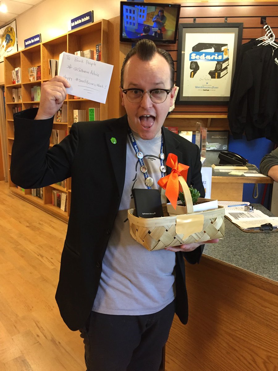 SoftwareAdvice's tweet photo. TX's largest independent bookstore @BookPeople is simply the best. Thanks for all the work you do in the #ATX community! #SmallBusinessWeek https://t.co/KbB1Peh2Ji