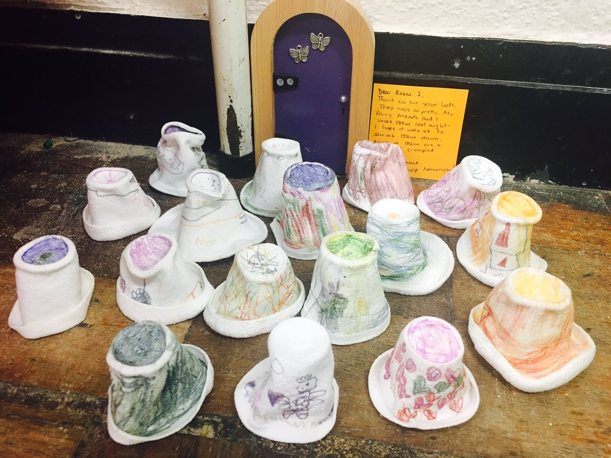 AislinnSIE's tweet photo. J.Infants have a fairy visiting them this week. We designed hats for her party yday. She used magic to shrink them to fairy size! #ArtEd https://t.co/F3oXc0HCD6