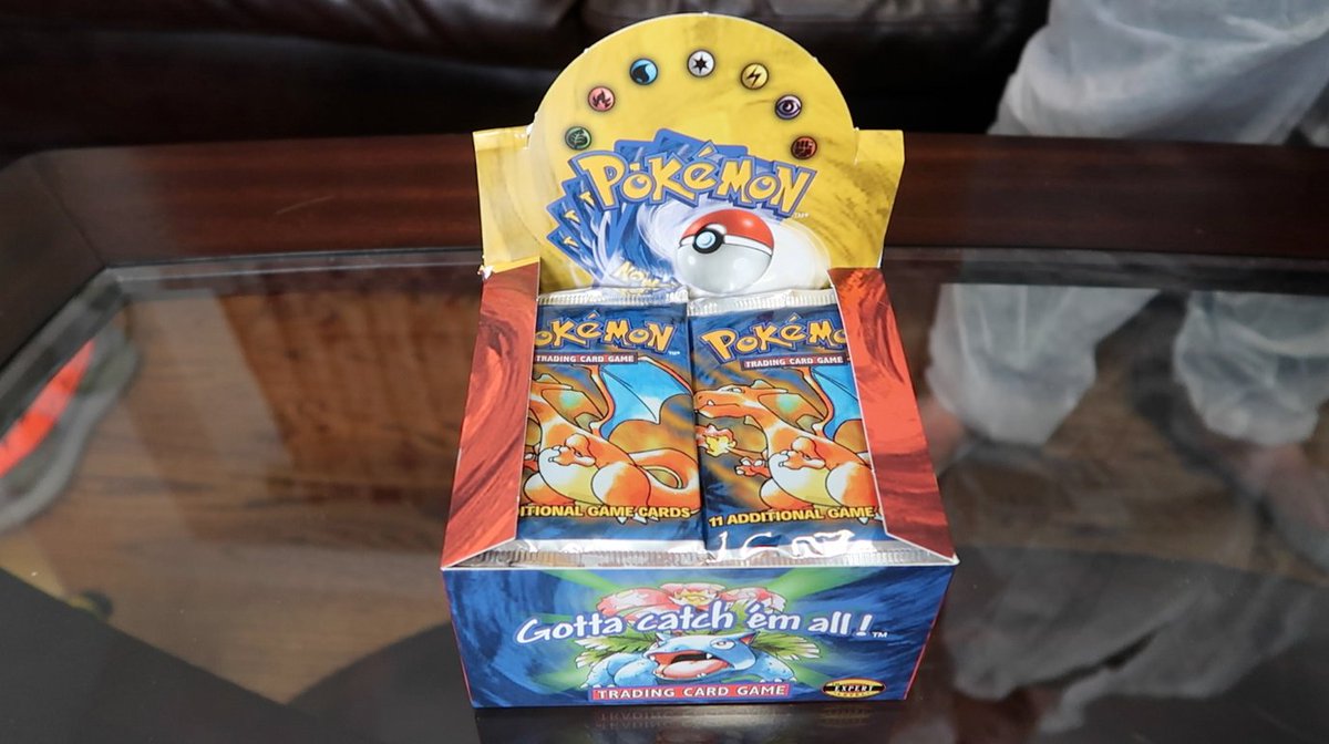 DavidParody's tweet image. 1998 Pokemon Base Set Booster Box. RETWEET IF I SHOULD DO A PACK OPENING VIDEO RIGHT NOW