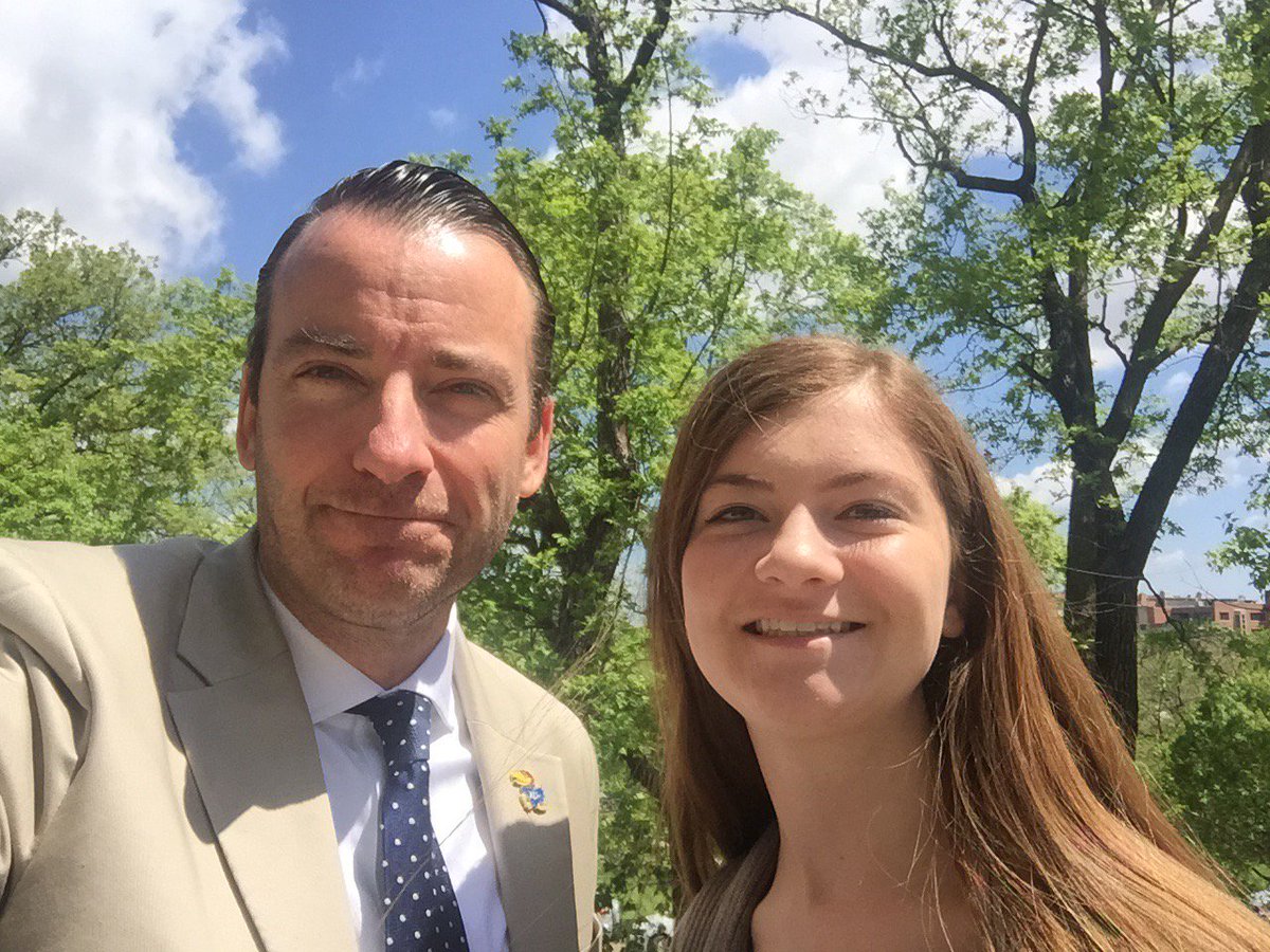 JackRCline's tweet photo. Great to run into newly elected @KUPresident Mady Womack on campus today. Congratulations!
#RockChalk #OneKU https://t.co/I3uzWd5sR4