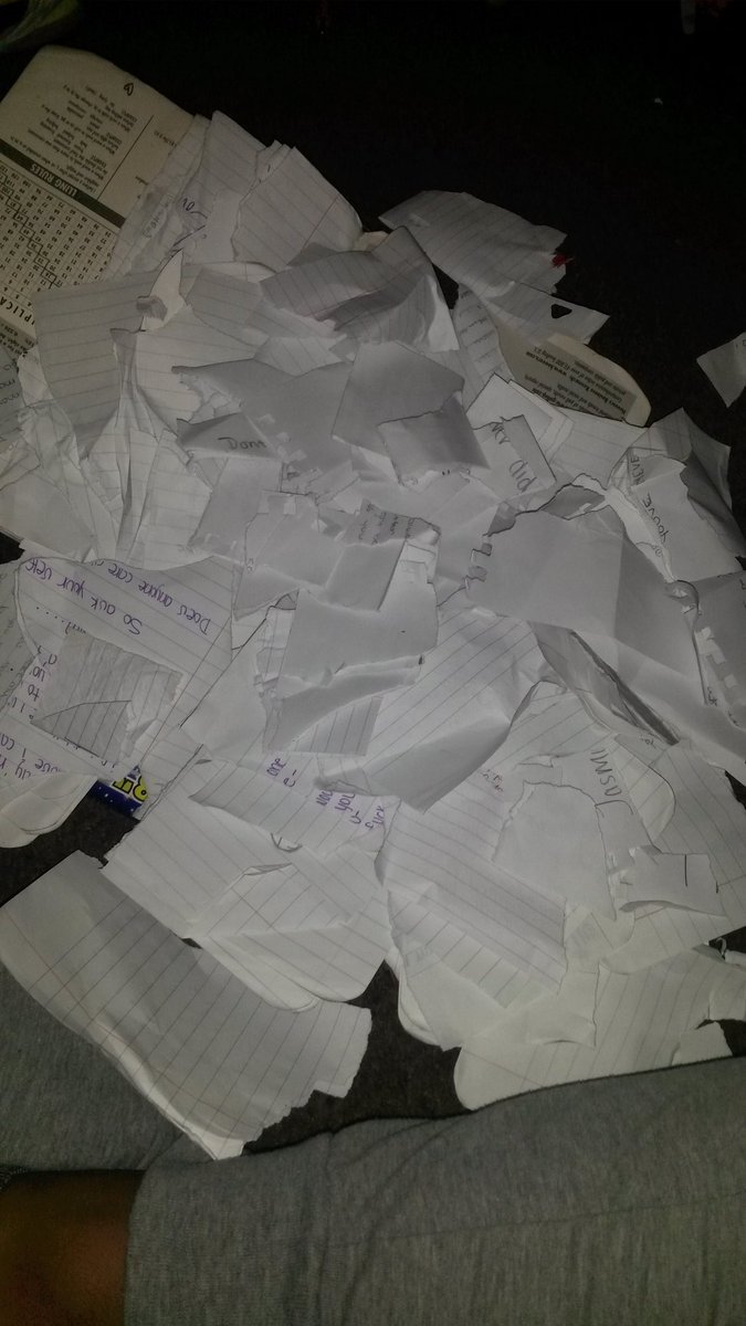 I literally ripped up old notes from my ex