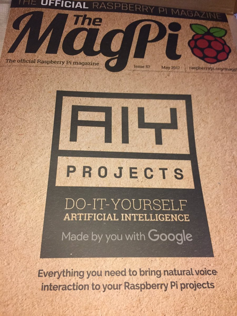 livvya's tweet photo. @Raspberry_Pi @TheMagP1 #whsmiths Victoria sold me the google Assistant kit today, happy days! #GoogleAIY #ProjectWeekend https://t.co/Okma92CB3v