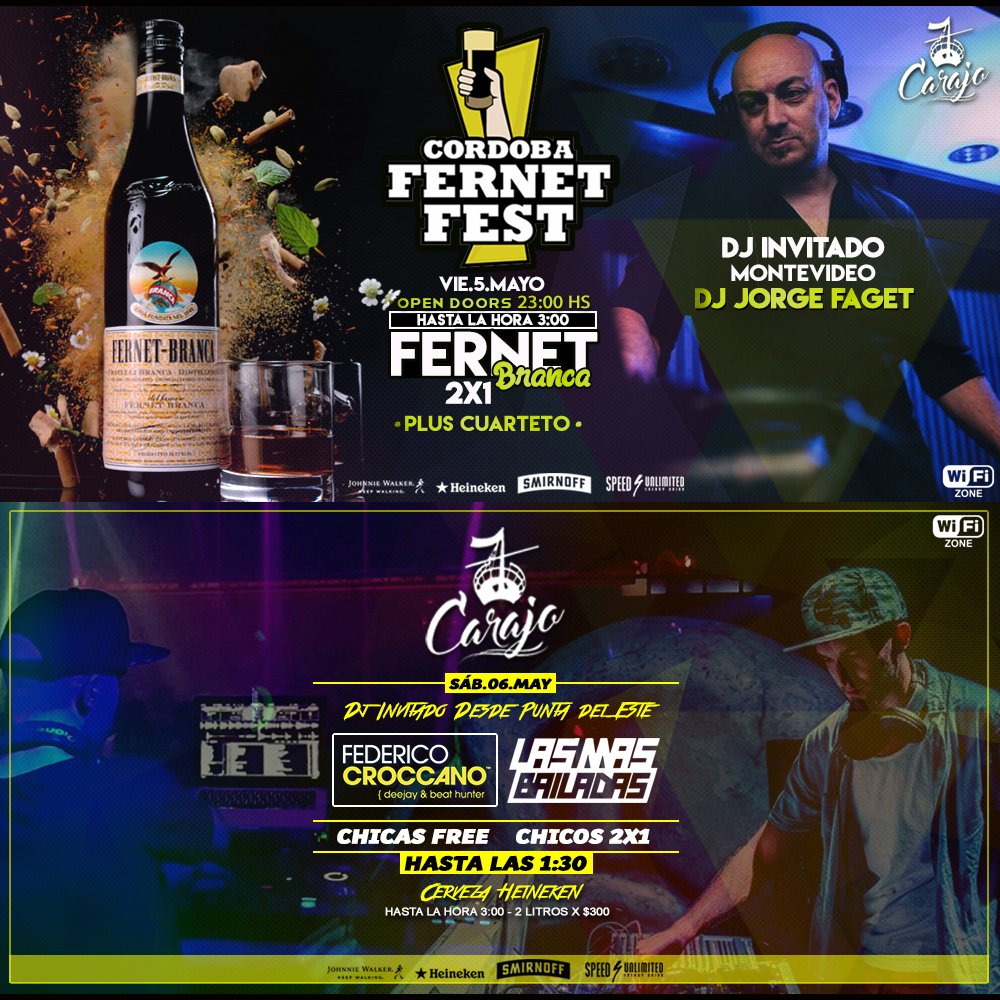 CarajoRestoBar's tweet photo. Dale RT
Se nos viene un gran finde! 2 Djs Invitados
Viernes #DjJorgeFaget El Dj De RC band
Sabado #DjFedericoCroccano De #LasMasBailadas https://t.co/p7MydEGTnb