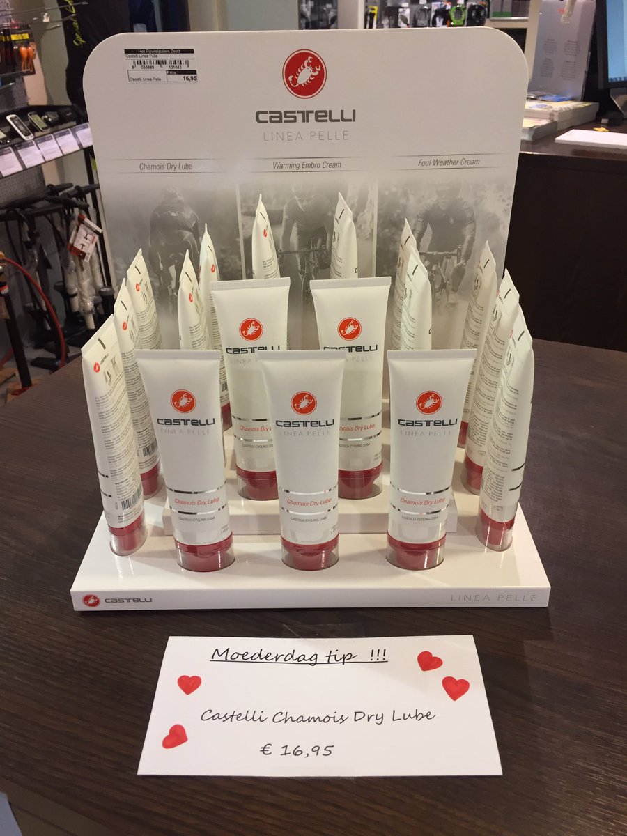 #MOEDERDAGTIP! <a href="/CastelliCycling/">Castelli Cycling</a>  Chamois Dry Lube anti-wrijving huidcreme om een pijnlijk zitvlak te voorkomen.