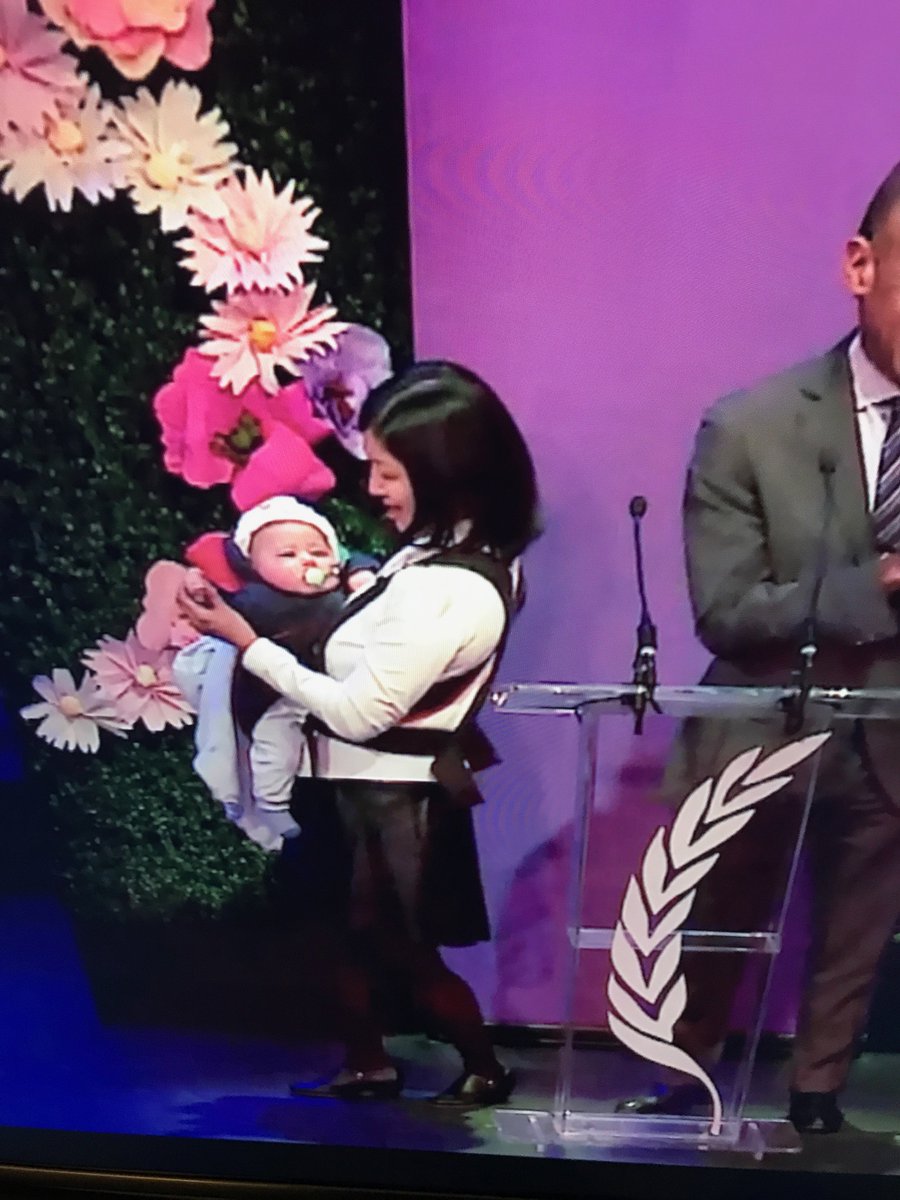 Baby H making his screen debut while <a href="/JenKimField/">Jennifer Kim Field</a> keeps family center stage at Moms+SocialGood! #PowerMom #GlobalMoms #JNJ