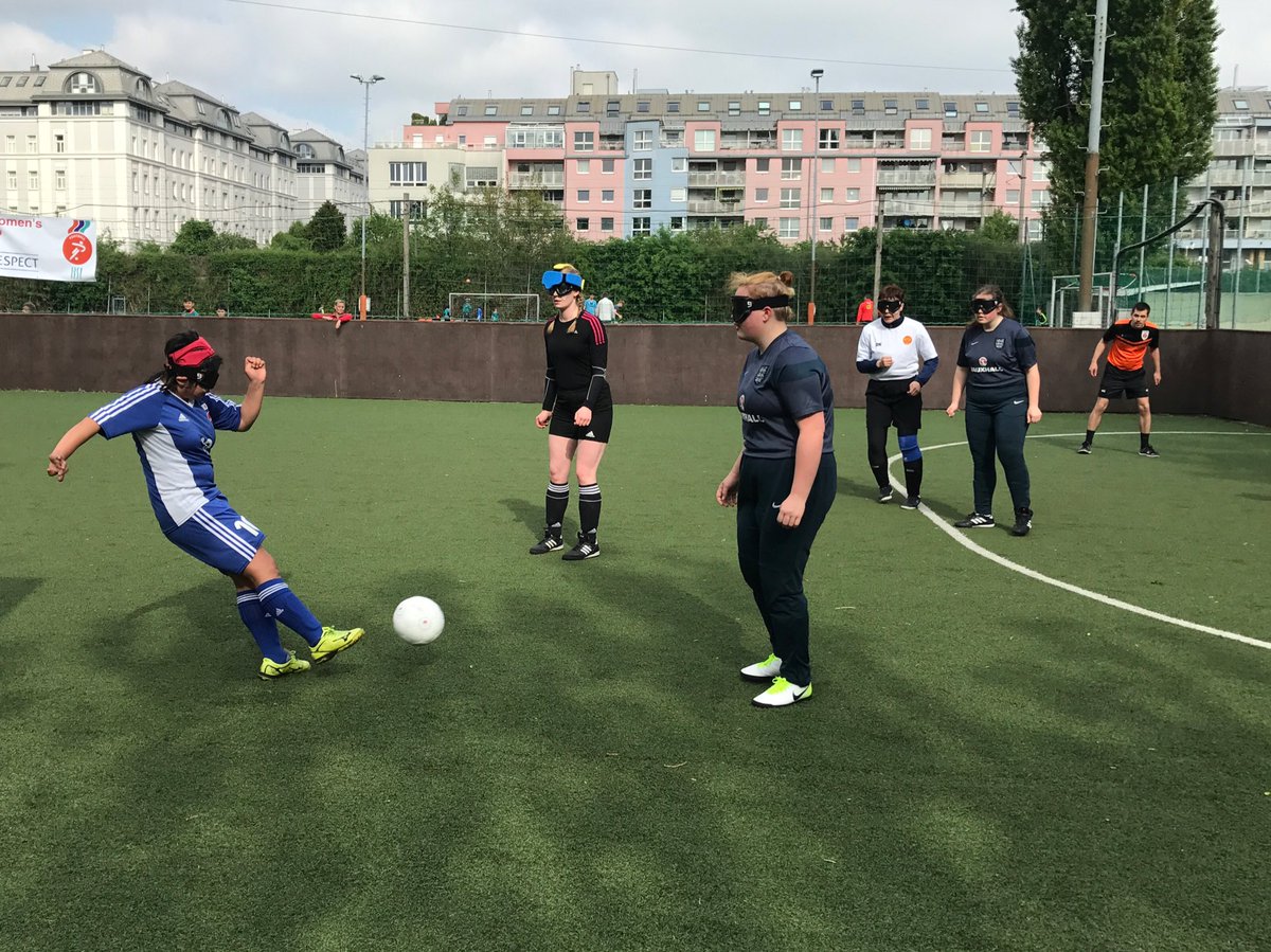 Some action from today's IBSA Blind Women's Football Camp. Great to see so many females taking part and the English girls doing so well